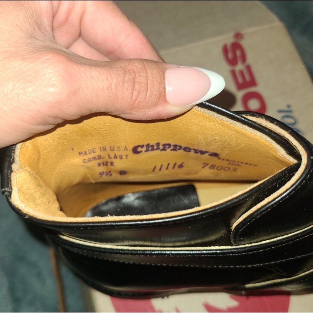 Chippewa Mens Black Leather Ankle Boots - Picture 6 of 8